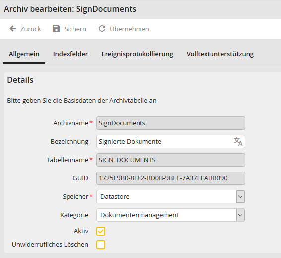 Archiv SignDocuments