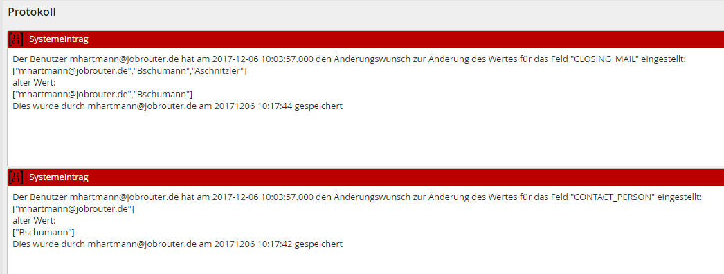 ÄnderungenProtokolliert