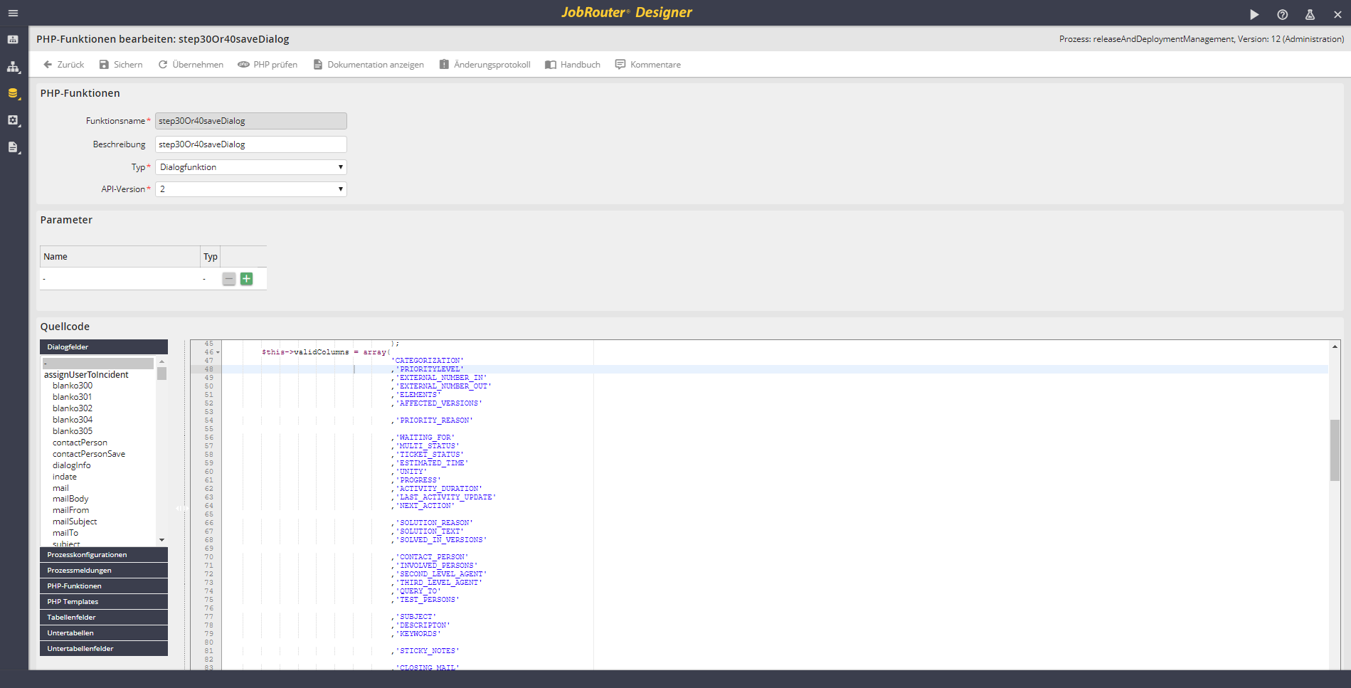 1) PHP-Funktion: step30Or40saveDialog