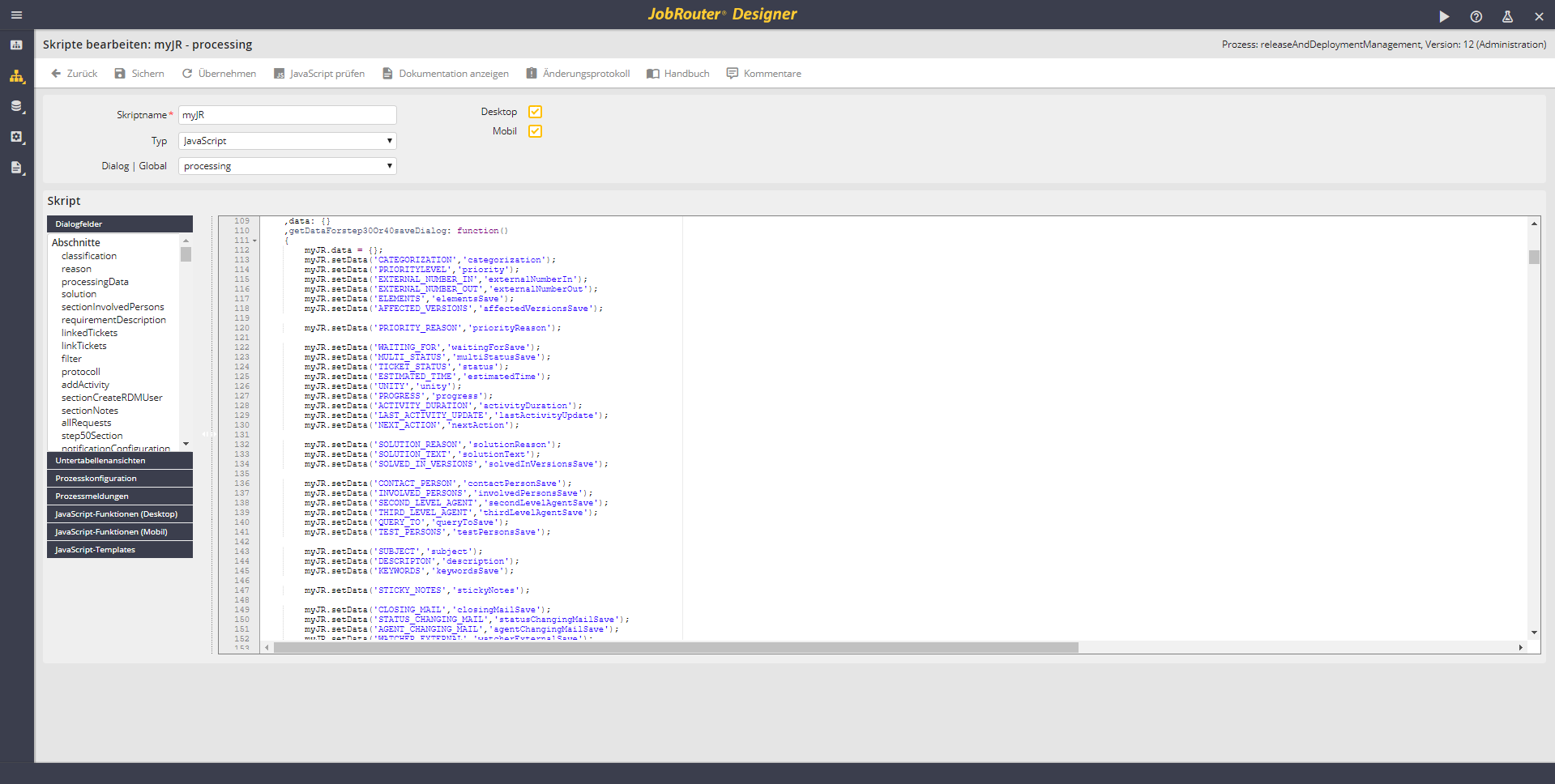 2) Javascript-Funktion: getDataForstep30Or40saveDialog