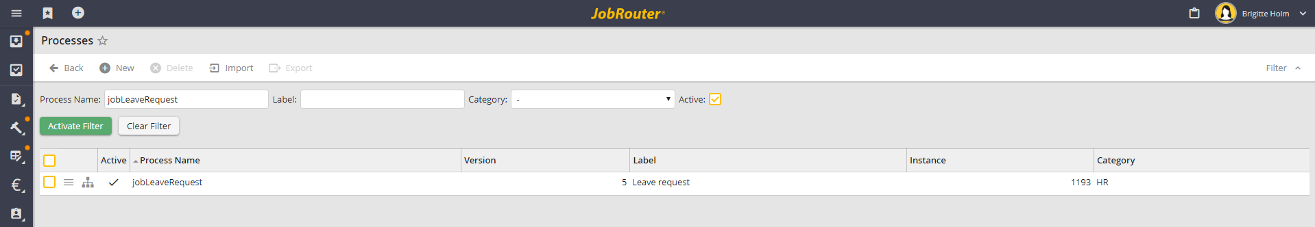 JobLeaveRequest process