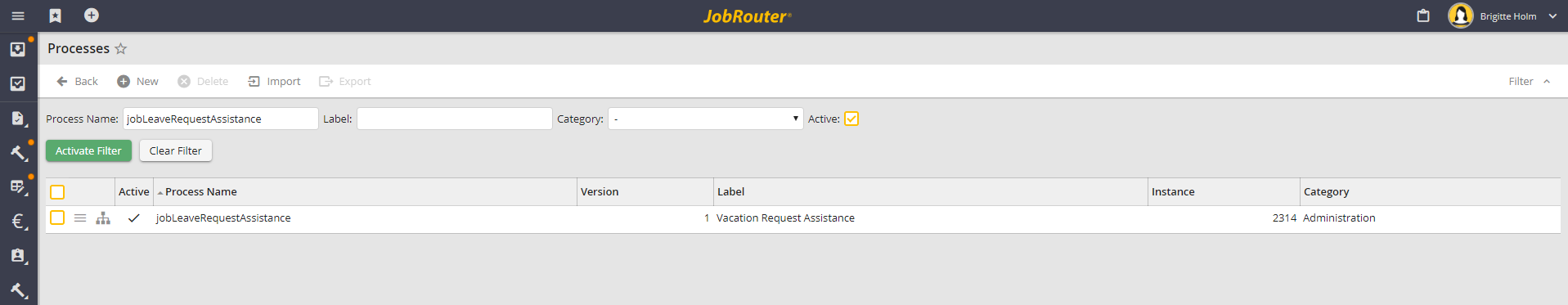 jobLeaveRequestAssistance process